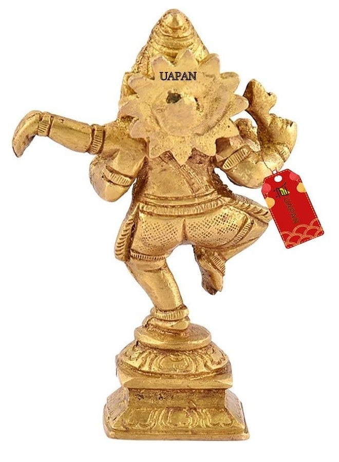 UAPAN Brass Dancing Ganesha Idol, Pooja Pooja Temple Daily Worship 100% Brass Material I Ganesh Brass Idol (Small,Ganesh) - Image 3